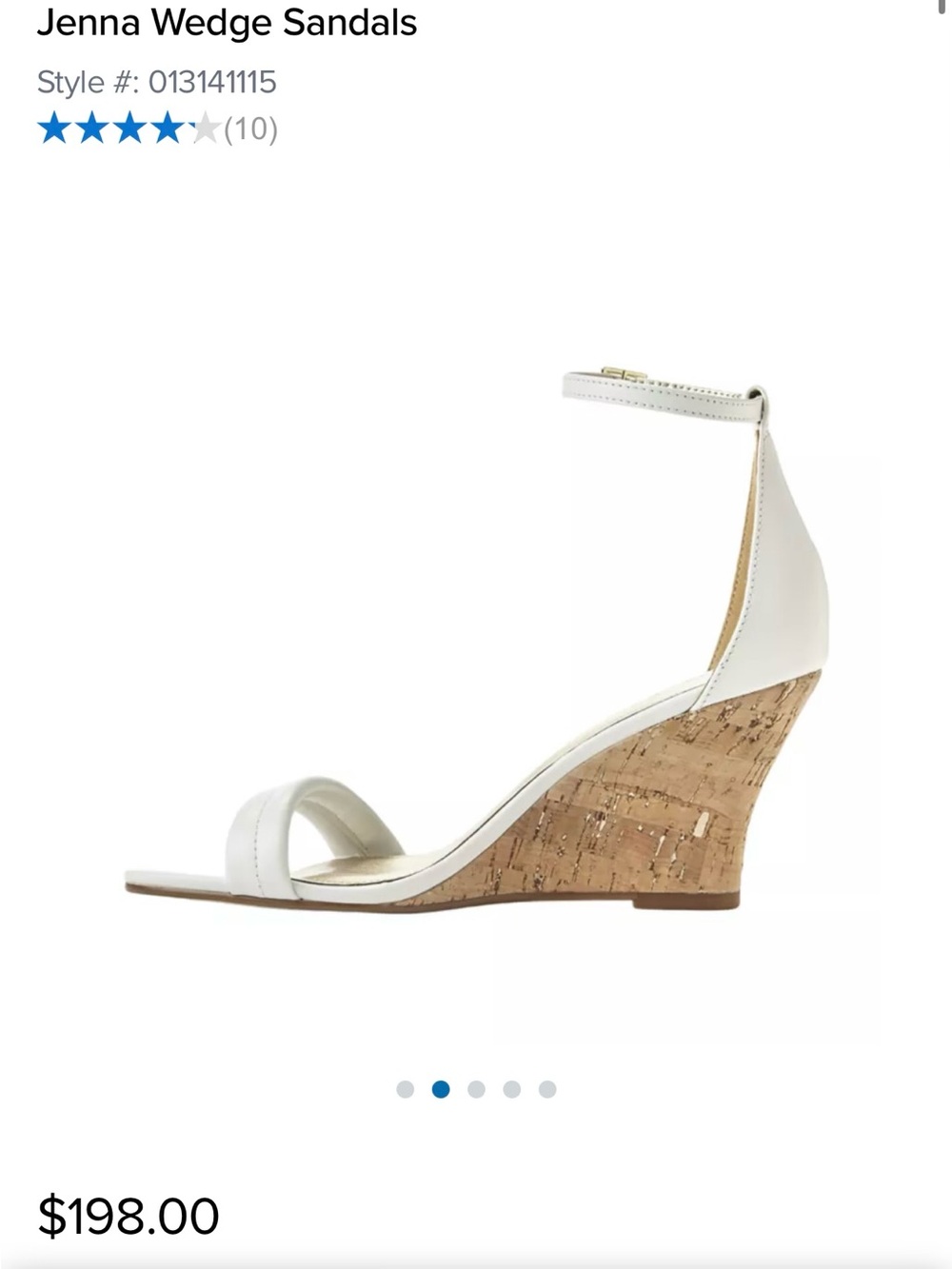 Lilly Pulitzer White Jenna Cork Wedge Sandals